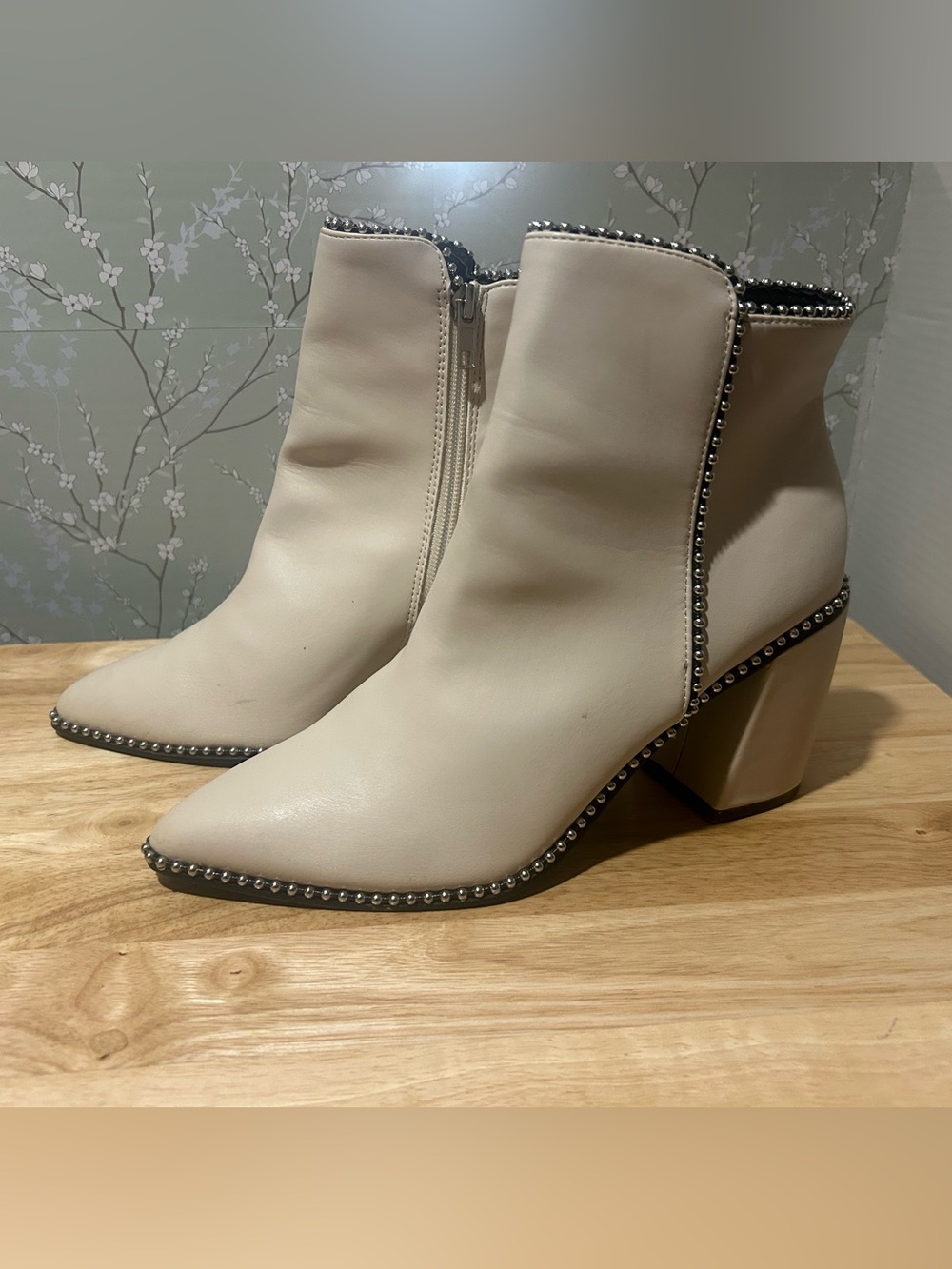 Steve Madden Ankle Boots w/ Silver Stud Trim